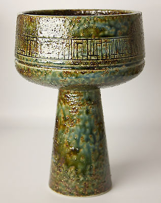 best-mid-century-modern-signed-japanese-ikebana-studio-pottery-vase-w-sgraffito-4ff73dc2316318531b967432cbaf3522